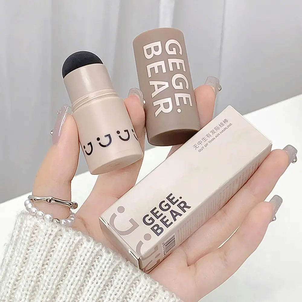Gege Bear Hairline Stick Waterproof Sweatproof Non-Sticky Precision Sponge Head Fill-In Powder, Perfect Gift for Sparse Hair Problems