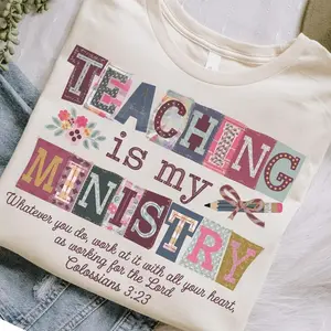 Comfort Colors Christian Teacher T-Shirt: Patchwork Quilt, Cottagecore Faith TShirt, Gift for Teachers