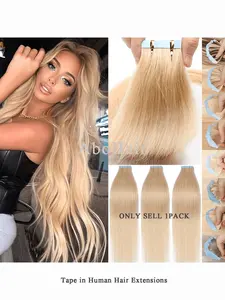 Human Hair Patch Extensions, Invisible Tape-In Pieces, Perfect for Women Gifts Parties Valentine’s Day Christmas New Year Halloween Cosplay Festivals Daily Wear