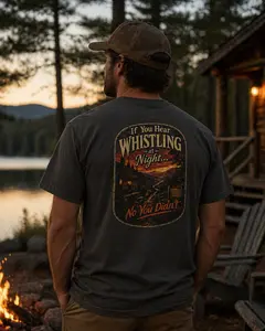 Appalachian Graphic T-Shirt If You Hear Whistling at Night 100% Ring-Spun US Cotton Heavyweight Pre-Shrunk Fit Casual Tee for Outdoor Nights