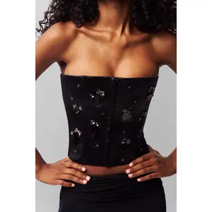 Embellished Satin Corset