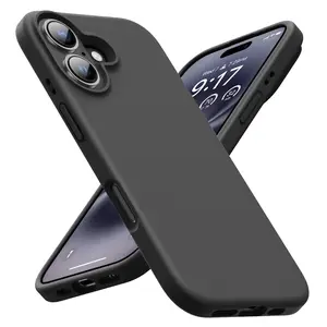 Designed for iPhone 16 plus Case - Upgraded Camera Protection - Liquid Silicone Shockproof Protective Phone Case 6.7" for Men Women - Black