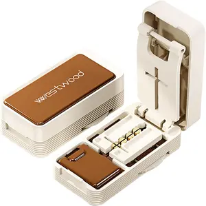 Pill Cutter for Easy Medication - 1/4 & 1/2 Splitter for Small & Large Pills, Hidden Stainless Steel Blade, Sealed Storage, Safe & Adjustable, Travel-Safe Design