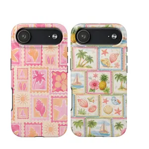 Tropical Island Phone Case – Cute Vacation Inspired Cover with Pineapples, Sailboats, Seashells & Dreamy Coastal Vibes, Protective iPhone Case for Women & Girls