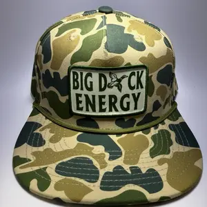 Big Duck Energy Patch Hat - Camouflage Pattern, Adjustable Strap, Logo Design, Casual Style