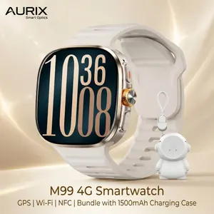 M99 4G Android Smartwatch with Charging Case Business Luxury Style 2.4" AMOLED Display Rotating Camera for Men Daily Commute