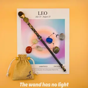 [Magic Crystal] Zodiac Crystal Magic Wand (with No Light) and Zodiac Crystal Stones Set, Gem Stone, Deals for You Days, Wizard, Witch Craft, Cosplay, Gift, Yoga, Energy, Decoration, Collection