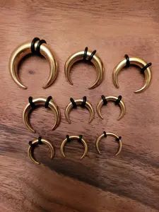 4 Pair 8g 10g 12g 14g Gold Steel Pinchers Horseshoes Talons Tapers Crescents septum gauges ear stretching kit earrings hangers men women