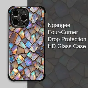 Mosaic Abalone Shell Design Phone Case, Four - Corner Drop Protection HD Glass Case For 16 15 14 13 12 11 X XS PRO PLUS MAX Phone Case #IPWL1