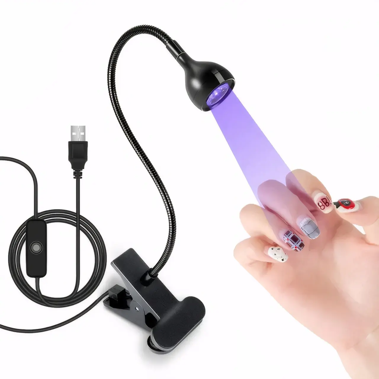 Portable UV LED Nail Lamp, Quick-Dry Gel Polish Light, Gel UV Light For Nails, Adjustable 360 Degree Design, Abs Material, Single Item Pack, Model Xinghao Mjd-Td, Portable Nail Dryer, Nail Supplies