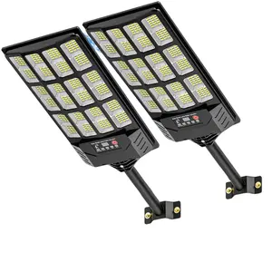 2Pack Solar Street Lights Outdoor Waterproof,6500K Wide Angle Solar Flood Light,30000LM LED Parking Light with Motion Sensor and Remote Control, Suitable for Street, Parking lot