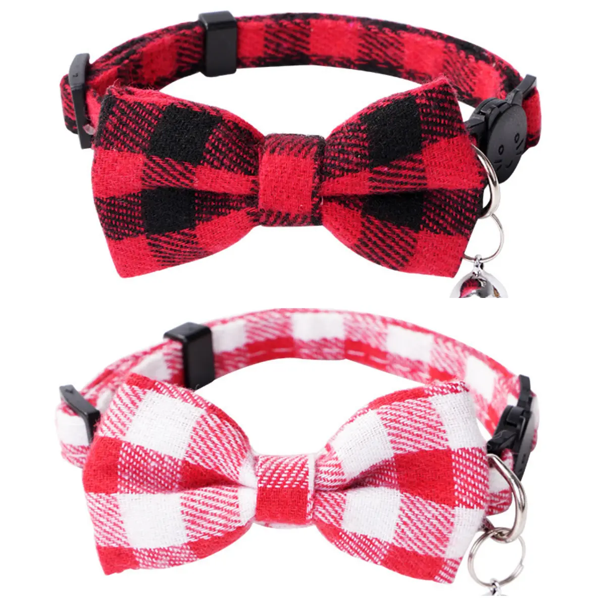 Red + pink plaid collar