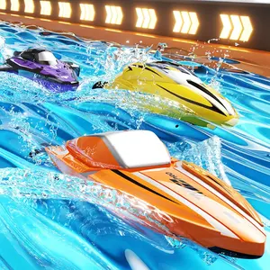 Aetheria Mini Remote Control Boat with Dual Motor & Dual Speed Modes, 1/43 RC Speed Boat Cruise for Lake River & Pool, Racing Sailboat for Adults 2024 Christmas - RTR Version