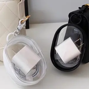 Portable Data Cable Storage Bag, 1 Box Clear Data Cable Organizer, Charger Storage Bag, Headphone Cable Storage Bag, Audio & Video Accessories