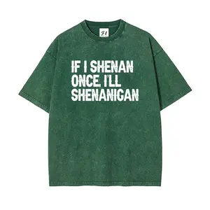 Unisex  Vintage ”If I Shenan Once, I'Ll Shenanigan“ Funny Irish Drinking Couples Washed T-Shirt   – St. Patrick’s Day  Tee