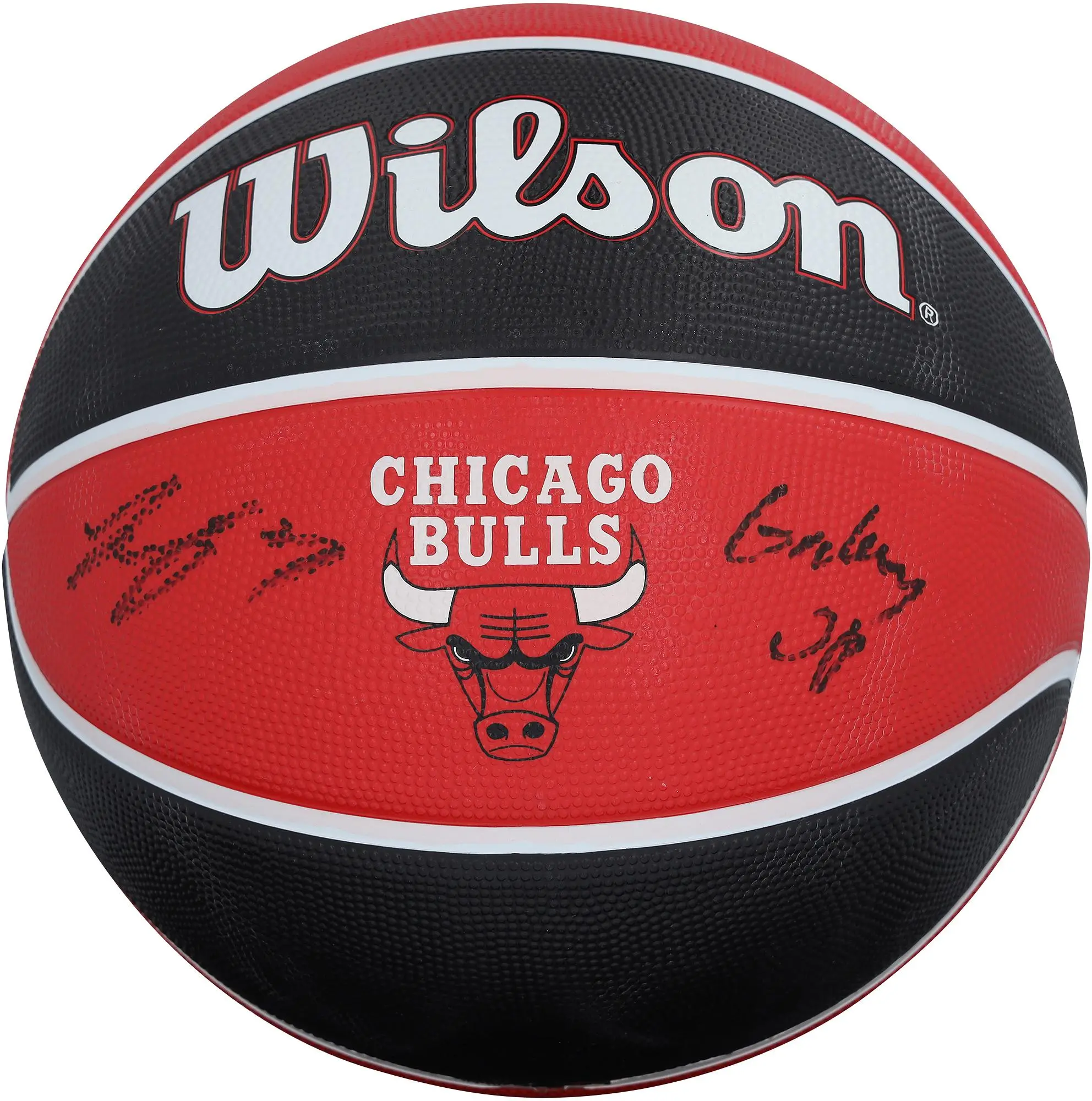 Josh Giddey Chicago Bulls Autographed Wilson Red and Black Team Tribute Basketball with "Giddey Up!" Inscription - Fanatics Authentic Certified