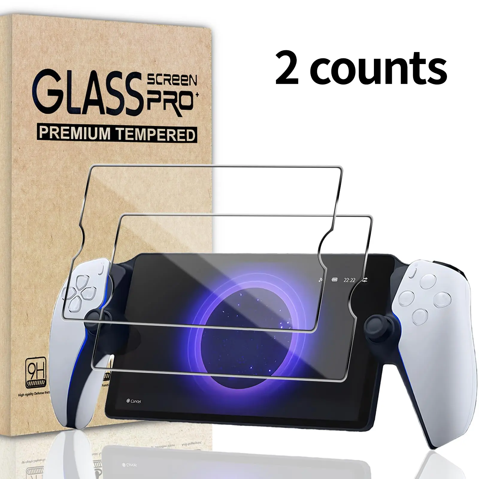 Tempered Glass Screen Protector, Protective Film for Handheld Consoles, 2 Counts Anti-scratch & Anti-fingerprint Screen Protector, Gaming Console Accessories for PlayStation Portal Remote Player, Protection