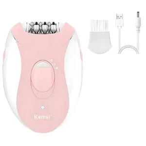 Kemei Km-189b USB Rechargeable Women's Electric Hair Remover, Epilator Hair Remover, Compact Portable Waterproof Shaver, Quiet Noise Reduction Design, Hair Removal