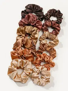 Fashion Solid Color Silk Cloth Hair Tie As Gift, Cute Satin Scrunchie for Women and Girl, Minimalist Headwear Suitable for Thick Hair for Daily Wear, Elastic Hair Accessory