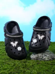Fashionable Rhinestone Decorated Clogs Slippers for Girls, Casual Comfortable Breathable Non-slip Clogs, Lightweight Clogs for Indoor & Outdoor Wear