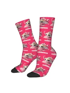 1pc Ballerina Cappuccina Italian Brainrot Men's Novelty Socks Crew Sock Pattern Prints