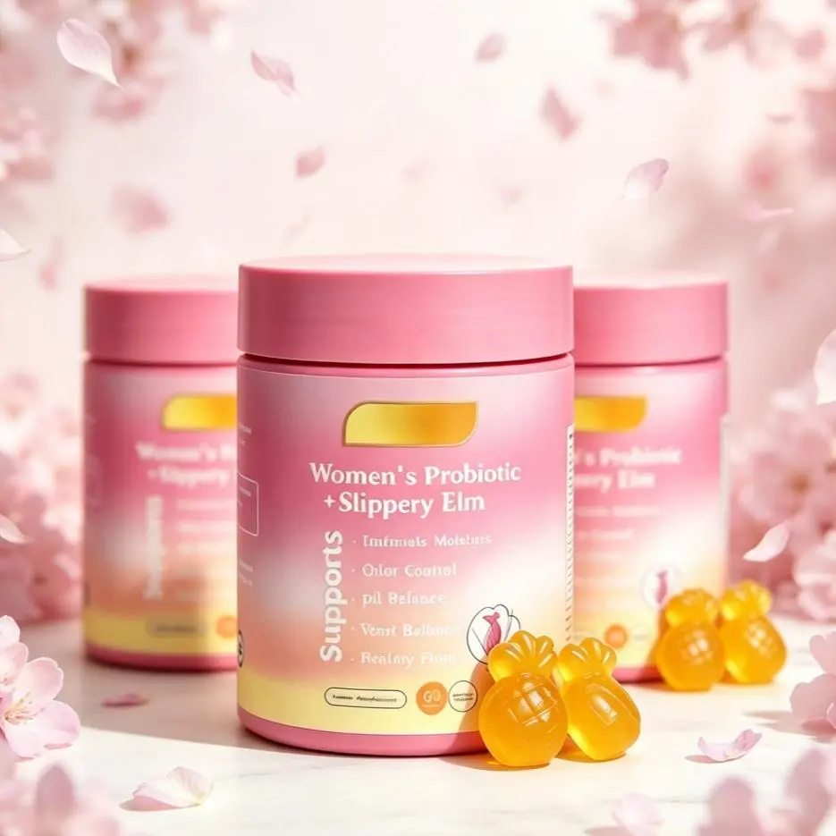 Her Juicy Feminine Probiotics Gummies- Gentle Daily Balance Solution with Slippery Elm and Prebiotics&Lactobacillus Probiotic Blend for Women's pH Harmony and Dryness Soothing - Hawaiian Pineapple Gummies 60 Counts