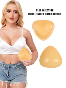 Ladies' triangular double-sided adhesive V-shaped breast support insert, Bra inserts, invisible, Seamless, non-detachable, cohesive bra, convex prevention point, bikini breast pad, daily underwear