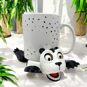 Panda Coaster 3D Printed Cup Holder with Moving Head & Feet - Articulated Design, Durable & BPA Free, Fun Drink Coaster for Any Drink Sturdy Tableware