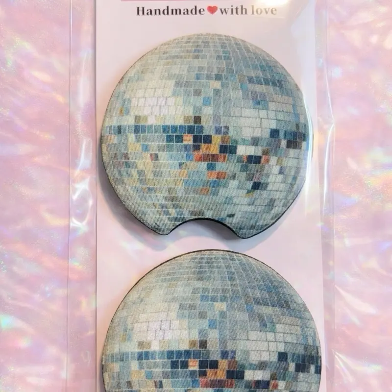 Disco Ball Mirror Ball Car Coasters Interior Air Freshener NO SCENT