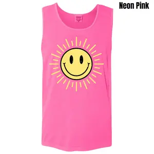 Sunshine Happy Face Comfort Colors Tank Top 'NLB'