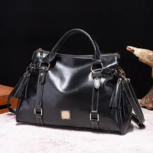 Large Vintage Women's Synthetic Crossbody Bag Detachable Strap Zip Closure Elegant Commute Work Travel