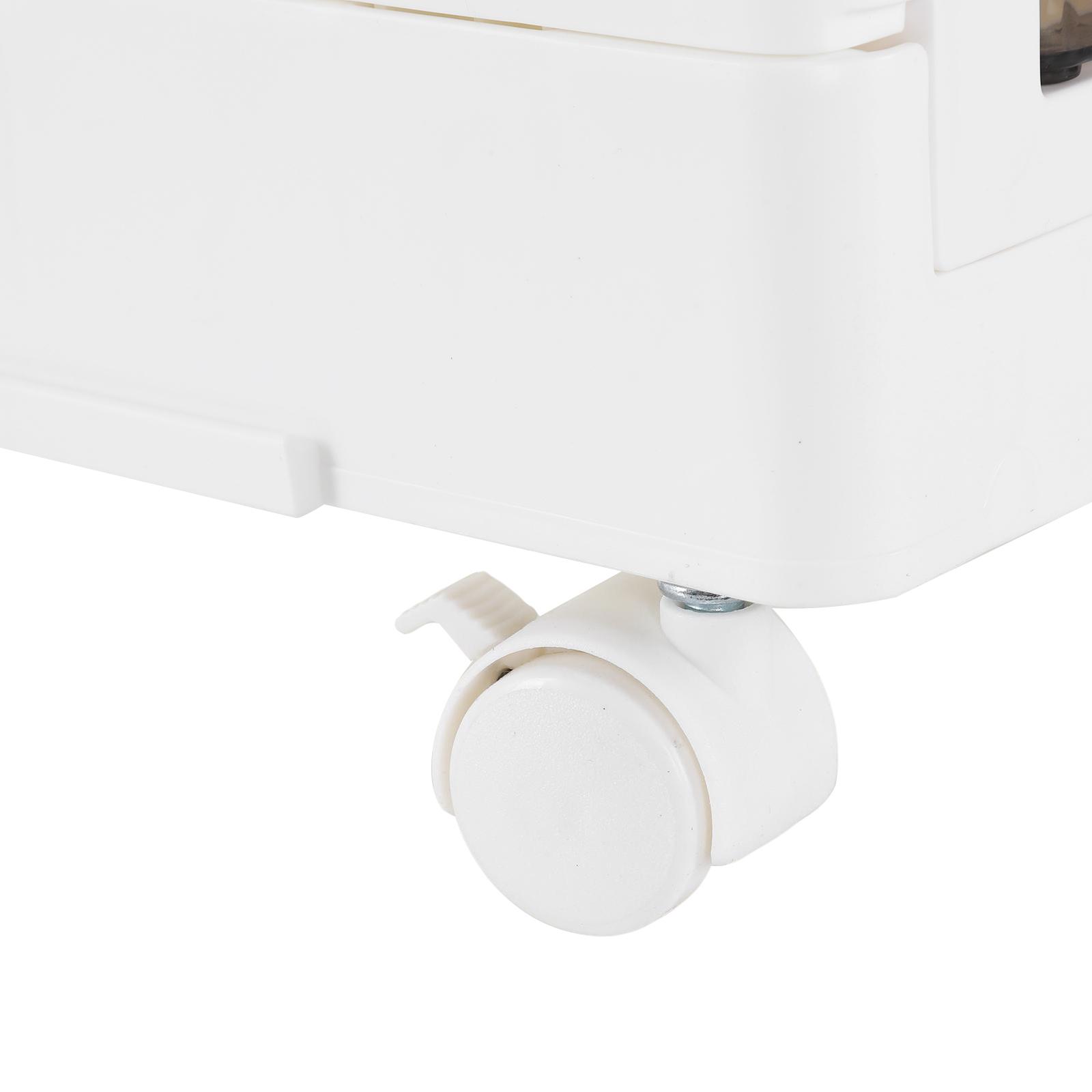 4 Tier Collapsible Storage Bins with Doors & Wheels Stackable Closet Organizers (Clear White)