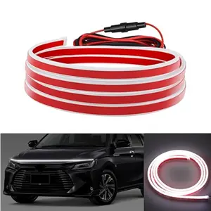 Car LED Hood Light Strip – 12V Flexible Waterproof White LED Daytime Running Light, 59 / 70 Inch Universal Engine Hood Decoration for Cars & SUVs
