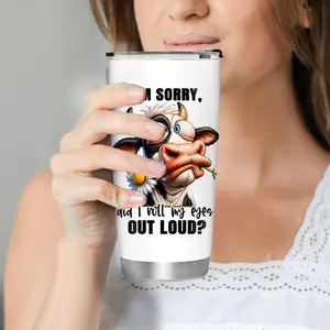 Cow Pattern Tumbler, 20oz/590ML Stainless Steel Insulation Coffee Mug, Leak-proof Coffee Cup Mug, Birthday Gifts, Gifts for Cow Lovers, Drinkware