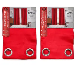2 Pack Rama Red Energy Efficient Curtains 2 Panels 54x84 Blackout Grommet Window Treatment