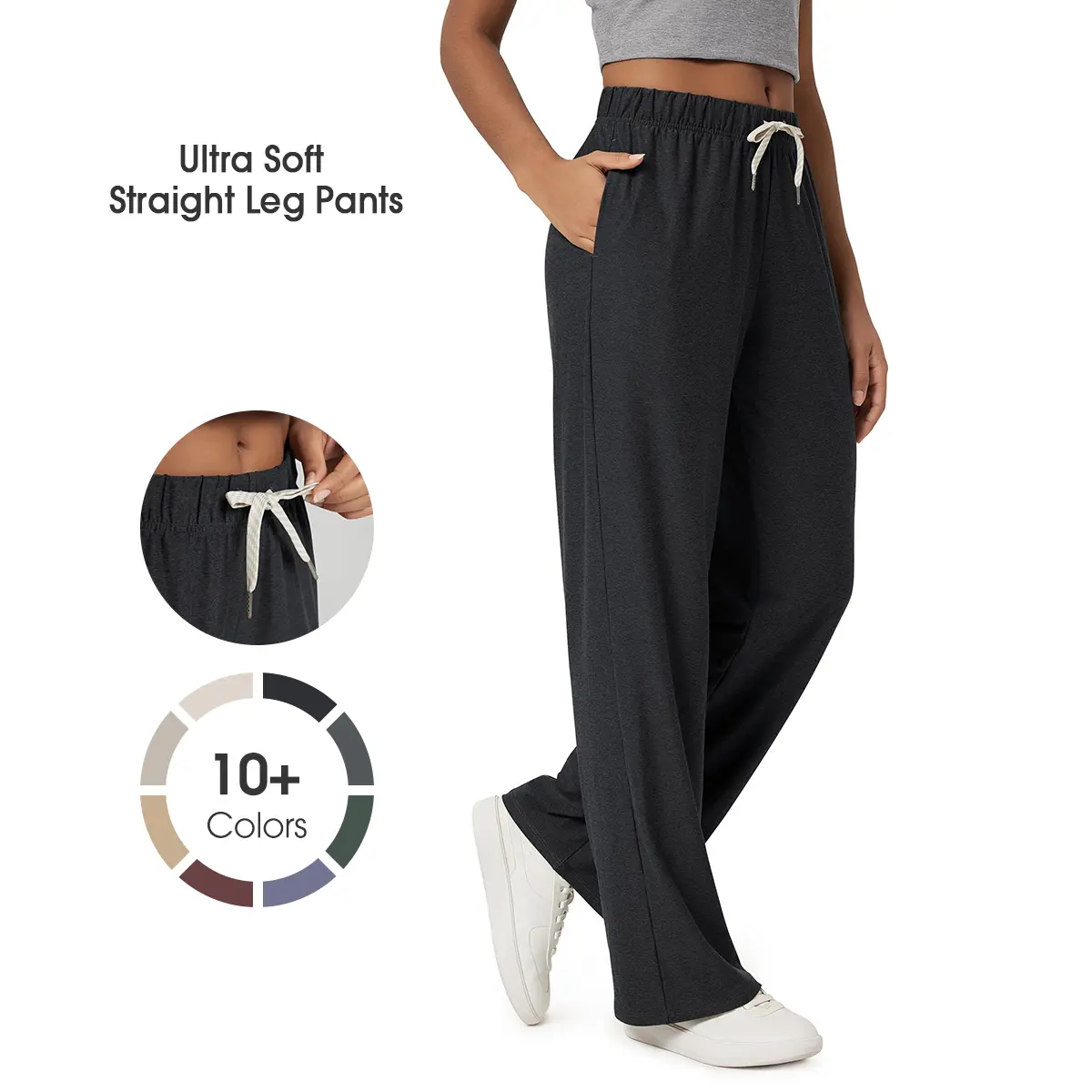 ODODOS Women's Straight Leg Pants Ultra Soft odSTRATUM Tech Relaxed Casual Pajama Lounge Pants with Pockets-29/31 Inseam summerwins