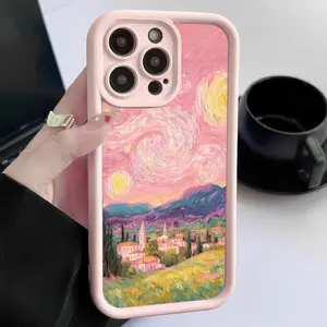 Phone Case - Charming Pink Starry Night Design, Perfect Pink Textured Phone Cover Compatible with for Apple Smartphones Including  iPhone 17 E Air Pro ProMax iPhone16 15 14 Plus 13 12 Mini 11 X XS XR
