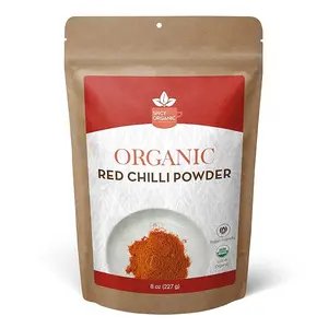 SPICY ORGANIC Red Chili Powder - USDA Certified Organic, Non-GMO - Perfect for adding a smoky, spicy flavor to soups, stews, chili, and more. No Added Preservatives and Color - 45 Servings Per Container, 8Oz (227 grams) Spice Meat