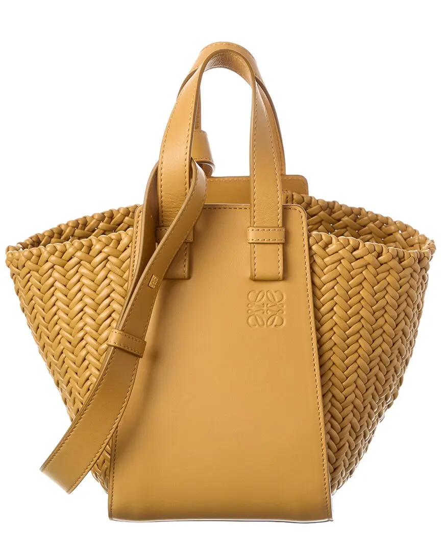 Loewe Hammock Woven Leather Bucket Bag