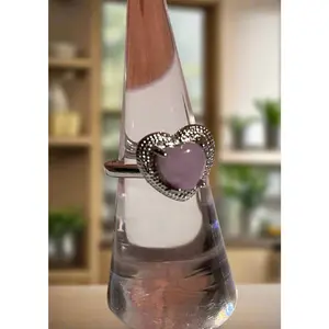 Rose Quartz Heart Ring for abundance