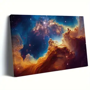 James Webb Telescope Cosmic Cliffs Canvas Art - Framed Modern Outer Space Wall Decor, Perfect Gift for Home & Bedroom