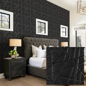 FLOLEOPA 3D Wall Panel, Linear Design, PVC Waterproof & Fireproof, 11.8 Inches x 11.8 Inches, Includes Tape for Installation Decorative Modern Home Interior wall panels