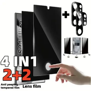 Samsung S24 Series Privacy Screen Protector 2+2 Pack Anti Spy Anti Scratch Tempered Glass with Camera Lens Protector for S24 Ultra S24 Plus S24 FE