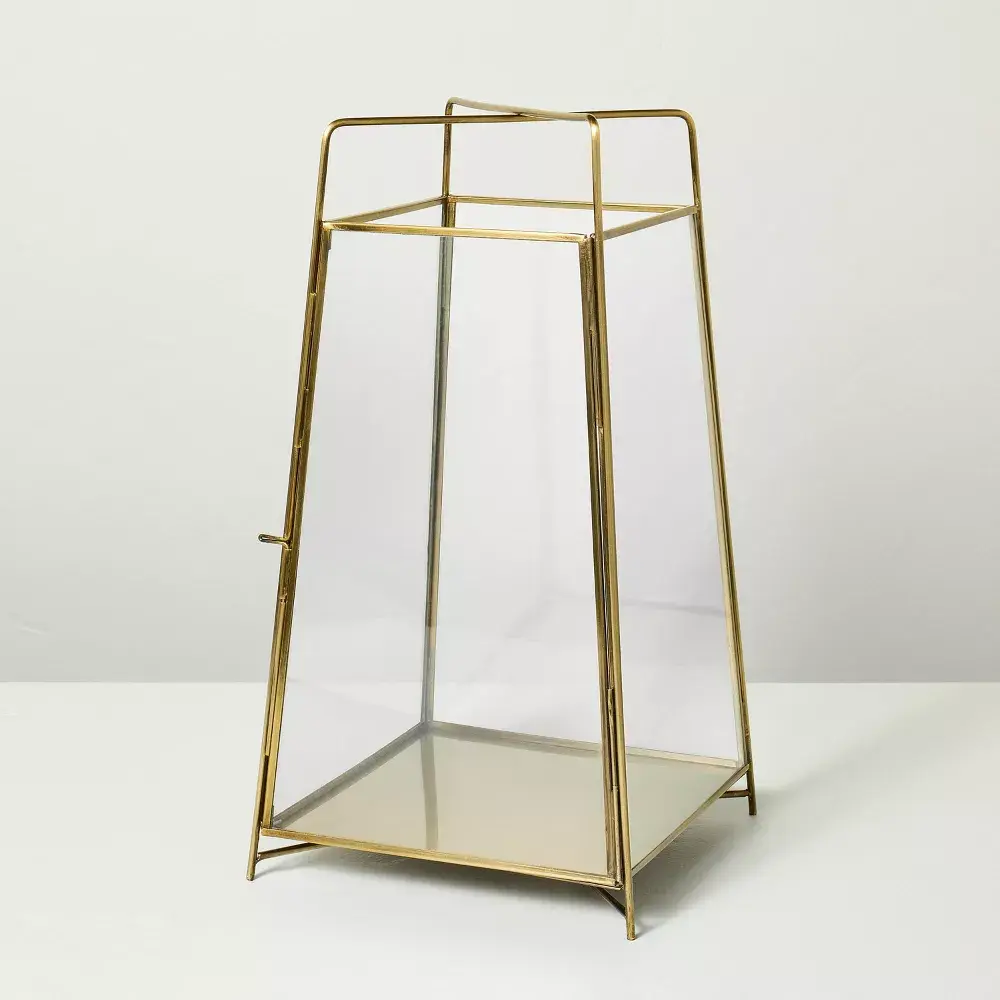 14" Brass Finish Lantern Small - Hearth & Hand with Magnolia 14" Brass Finish Lantern Small - Hearth & Hand with Magnolia
