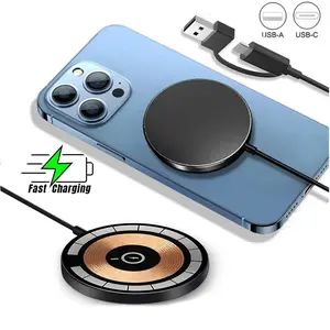 Magnetic Phone Wireless Charger Pad For Magsafe iPhone 17 16 15 14 13 12 Pro Max Samsung AiPods Pro 4 6 Fast Charging Station USB Wireless Charging