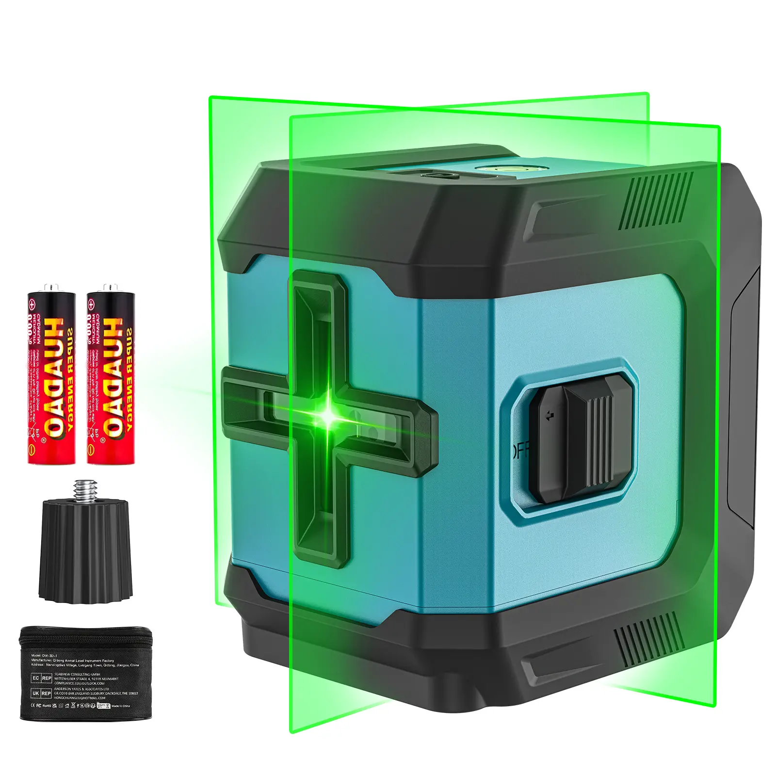 Jaylene 100 ft Self-Leveling Laser level, Compact Adjustable Optical Machine with Strobe Mode & Brightness Adjustment, for Picture Hanging & Construction, Includes 2 AA Batteries