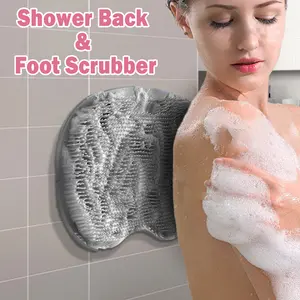 Shower Foot Scrubber Mat, Non-slip Back Washer Back Exfoliating Bath Wash Pad, Wall Mounted Slip Foot Scrubber for Cleaning and Exfoliating, Foot Cleaner for Men and Women