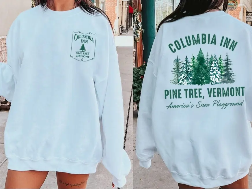 Columbia Inn Pine Tree Vermont Sweatshirt, White Christmas Movie 1954 Sweatshirt, Christmas Movie Sweater, Merry Christmas Sweaters, Christmas Trees Shirt, White Christmas Shirt, Columbia Inn Sweatshirts