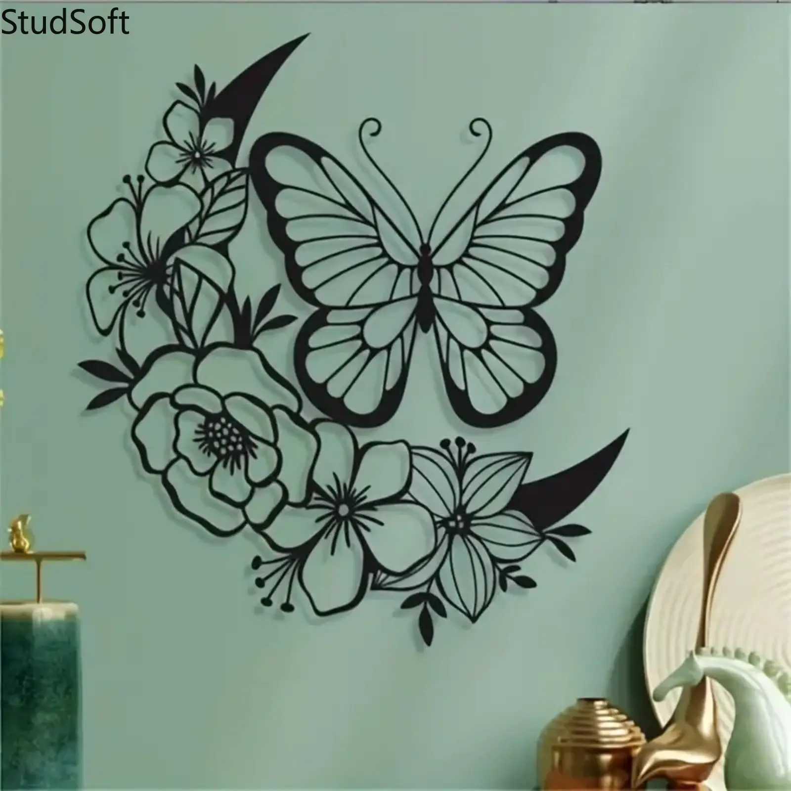 Metal Butterfly Wall Decor — Bedroom Wall Art & Crafts | Simple, Elegant Iron Wall Hanging