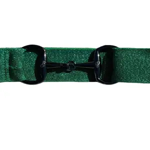 Christmas Green 1.5 equestrian black gun metal Snaffel bit belt buckle
